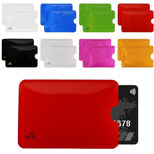 CMOISO 16 Stück EC Karten Schutzhülle RFID Blocker, Aluminiumfolie Sichere Kreditkartenetui RFID Schutz, KreditkartenhüLle Schutz vor Entmagnetisierung und Identitätsdiebstahl