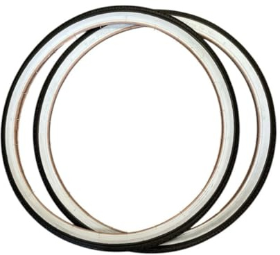 Copertoni Balloncino Bianchi e Neri, Set da 2 Pneumatici per Bicicletta, 26 x 1 1/2 x 1 5/8 (44-584), Stile Ballon