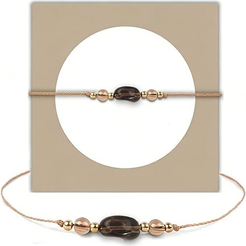 Maitawa Rauchquarz Armband für Damen -Heilender Edelstein Schmuck für Treue und Schönheit in Geschenkbox mit Bedeutungskarte
