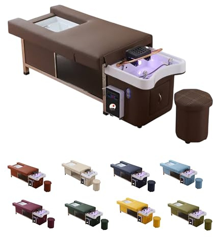 Japan Head Spa - Table de massage + Bains Pieds – Dossier Relevable, Arrivée Eau, Douchette Amovible - Matelas confort 14cm 30 Couleurs – Installation Facile - Matériel professionnel – Garantie 1 an