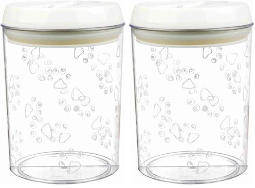 TRIXIE Futter- und Snackdose - luftdicht verschließbar - hält das Futter frisch - schützt vor Feuchtigkeit - spülmaschinengeeignet - 1,5 l Fassungsvermögen - ø 12 x 17,5 cm - transparent/weiß - 24664