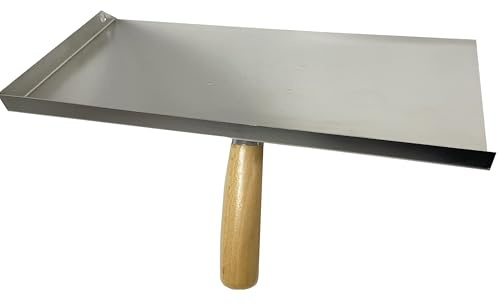 Surbootime Brick grout repair tools, stainless steel grouting axe, mortar holder with wooden handle - 150x300 mm - suitable for DIY filling and repair work, bricklaying and grouting, grouting board