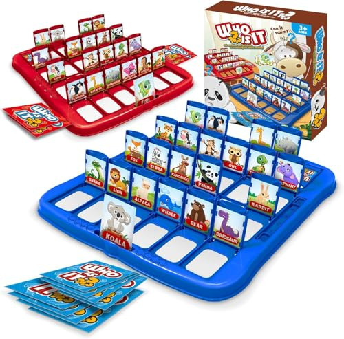 Qui Est Ce Jeux de Societe Devine Qui? Jeu de Devinettes Jeu en Famille pour 2 Joueurs Amusant Raisonnement Jeux Cartes À Deviner Jouet pour Famille Fête Divertissement