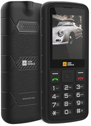 AGM M9 Téléphone Portable Incassable & Étanche IP68, Mobile Senior Simple sans Internet, Grosses Touches & Son Puissant, Batterie Longue Durée, Torche, Double SIM, Idéal Chantier et Seniors, Noir