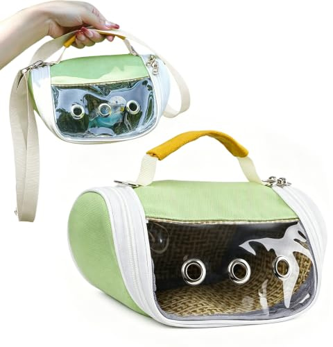 Transportlåda hamster – vikbar transportlåda små djur med visningsfönster, även för marsvin och som fågeltransportlåda – ventilerande hamster transportlådor, 20 x 15 x 12 cm