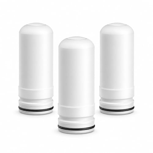 Purificateur d'eau Pureva pour robinets de cuisine, Filtre à Eau de Robinet avec Cartouche Céramique et Charbon Actif, Deux Modes, Acier Inoxydable 304 (3 cartouches filtrantes)