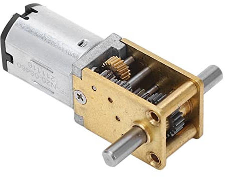 Alomejor Getriebemotor mit Doppelter Ausgangswelle, Effizienter Bürstenschneckenmotor für Etikettiermaschinen, Messing-Zink-Legierung (DC12V 200RPM)