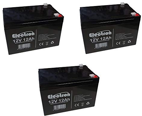 3x 36V 12V 12AH batteria ricaricabile al piombo VRLA Faston F2 6.35mm Per allarmi antifurti, sistemi di sicurezza, Batterie di ricambio per UPS USV, Solar, Solarpanel