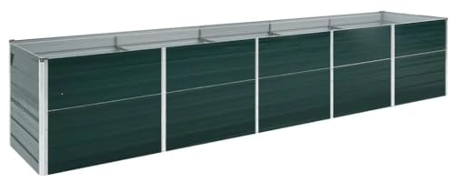vidaXL Garden Raised Bed Galvanised Steel 400x80x45 cm Green