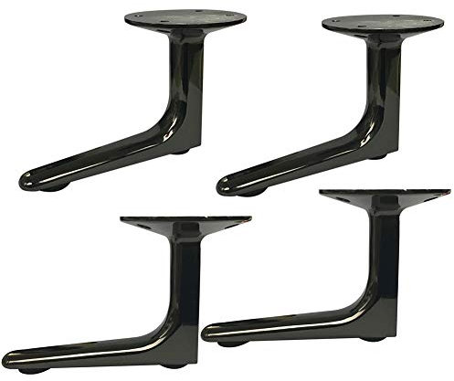 ACXZ Piedini per mobili di Design retrò 11,5 cm / 4,5 Pollici, Gambe di Ricambio per Piedini per divani Neri industriali per Armadio, Supporto TV, Divano, Set di 4