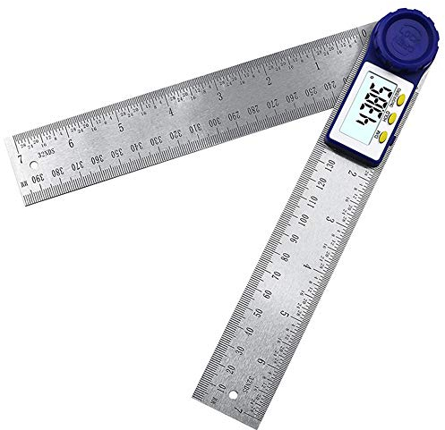 2 in 1 Digitaler Winkelmesser, Winkelmesser Digital Winkellineal mit LCD-Anzeige und Feststellfunktion Edelstahl Winkelmessung für Holzarbeiten Heimarbeit Handwerker Kreissäge, 360° Winkel Messen