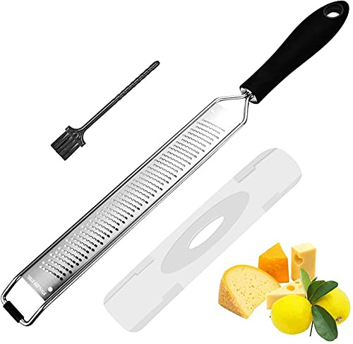 Zester Reibe aus Edelstahl, Reibe für Käse, Zitronenreibe, Küchenreibe, ideal für Käse, Parmesan, Schokolade, Gemüse und Obst