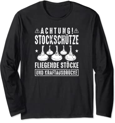 Stockschütze Eisstock Stockschießen Langarmshirt