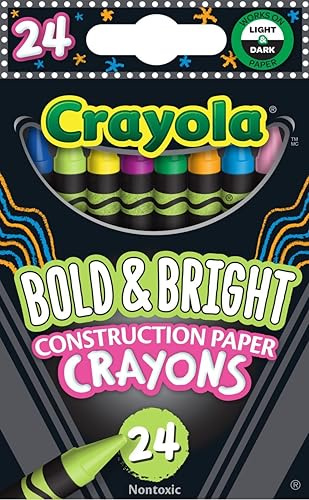 Crayola Construction Paper Crayons 24/Pkg-Bright 523463