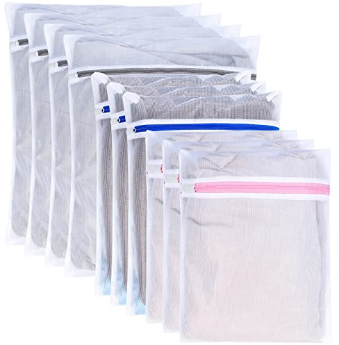 10 Pezzi Sacchetti Biancheria Lavatrice, Lavaggio Sacchetti Lavatrice, Sacca per Lavatrice, Rete Borse di Lavaggio Biancheria, per Camicie Calzini Vestiti - S/M/L