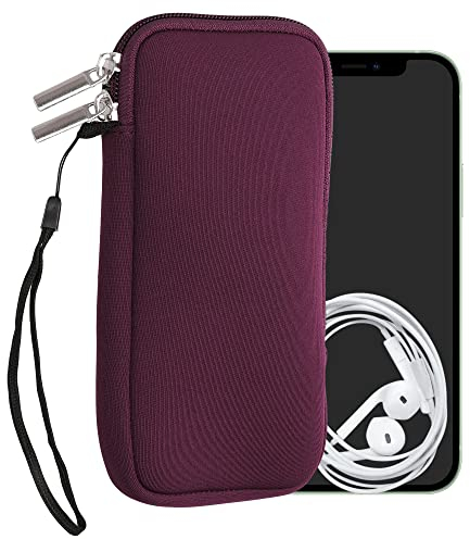 kwmobile Handytasche für Smartphones XXL - 7 - Neopren Handy Hülle Bordeaux Violett - Handy Tasche 17,7 x 8,5 cm Innenmaße