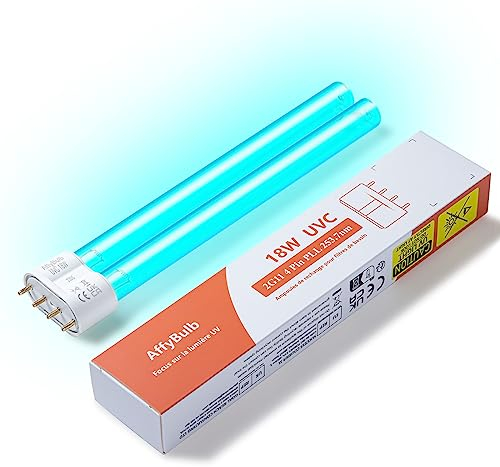 AffyBulb 18 W 2G11 PLL Lampadina UV di Ricambio, per Macchina o chiarificatori per filtri UVC per laghetto