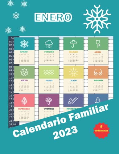 Calendario Familiar 2023: Planificador Mensual Con Fecha para Registrar Citas Diaris (Septiembre 2022 - Diciembre 2023) | Agenda con 5 columnas para ... Como regalo para hombres y mujeres
