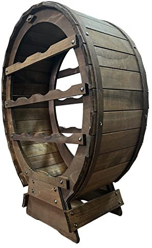Marvin Cantinetta Vini In Legno Cantina Porta Bottiglie Vino Scaffali Da Terra Mobile A Forma Di Botte Barile Per Casa Cucina Enoteca (12 Bottiglie)