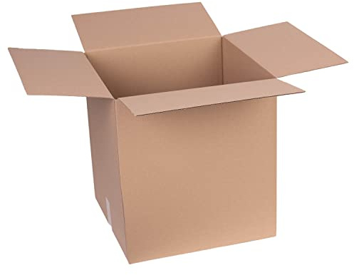 smiley pack 50 Stück Faltkartons 450 x 450 x 500 mm braun – 1-wellig | Versandkarton aus Wellpappe – Pappkarton, Versandbox für Paket & Päckchen