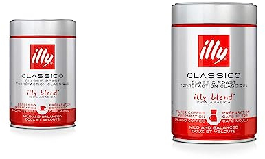 illy Ground Coffee, Classico Medium Roast, 100% Arabica, 250g