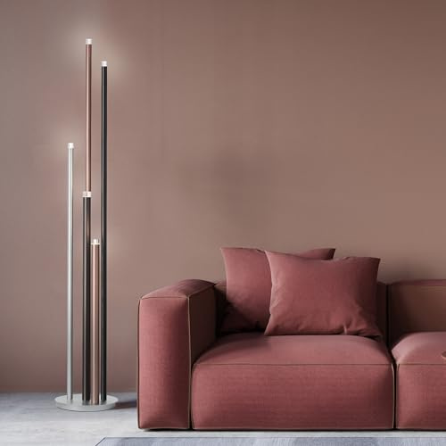 Lightbox LED Stehlampe mit Fußdimmer (stufenlos dimmbar) - moderne | LED Stehlampe, 155,3 cm Höhe, Ø 27,5 cm, 2200 lm, 3000 K, Fußdimmer