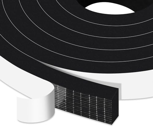 YIMIKI Strong Adhesive Acoustic Door Seal for Doors & Windows, 20mm x 10mm | Blocks drafts, reduces noise & vibration, insulates door frames & wide gaps, single-sided adhesive, removable, no residue