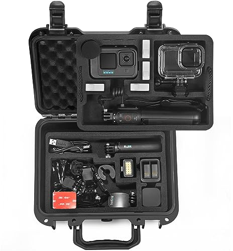 LEKUFEE Waterproof Hard Case Compatible with Gopro Hero 13/Gopro Hero 12/11/10/9/8/Media Mod/Gopro Volta/Creator Edition/Action Camera and Other Accessories(Case Only)