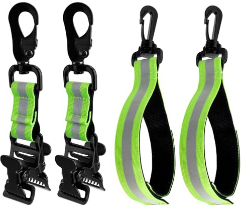Handschuhhalter Feuerwehr 4 Stück Handschuh Clip mit Karabiner, Doppelter Clip Handschuhklammer Feuerwehr, Handschuh Halterung Gürtel zum Aufhängen von Handschuhen Schutzhelmen Handtücher(Grün)