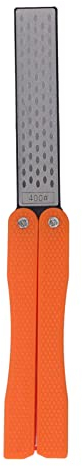 Affilacoltelli, affilacoltelli tascabile pieghevole a forma di ventaglio Pietra per affilare tascabile portatile per la casa all'aperto (Orange)