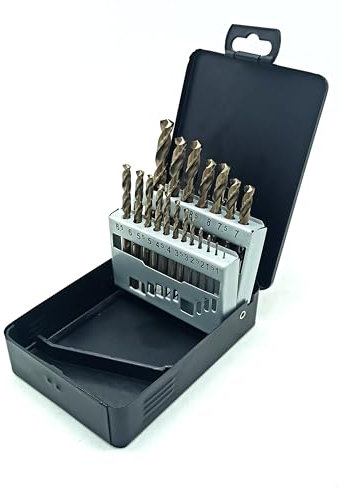 CF-Technik HSS-CO5 Spiralbohrer DIN338N 19tlg. Satz in Metallkassette Schwarz 1-10 x 0,5 mm