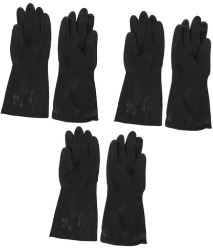 FRCOLOR 3pairs Dish Washing Gloves Reusable Household Chores Rubber Dishwashing Gloves for Kitchen Food Preparation