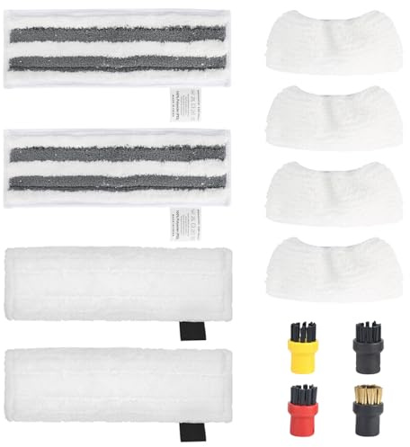 12 Stück für Kärcher Dampfreiniger Zubehör, für Kärcher Mikrofaser Dampfreiniger Ersatztücher, Bodendüse Rundbürsten, Wiederverwendbare, für Karcher EasyFix SC1 SC2 SC3 SC4 SC5