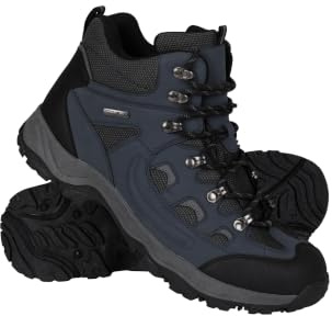Mountain Warehouse Adventurer Mens Waterproof Boots - IsoDry Shoes with Synthetic Upper, Mesh Lining, Deep Lugs & EVA Cushioning - Spring Summer, Hiking & Outdoors Navy Adult Shoe Size 9