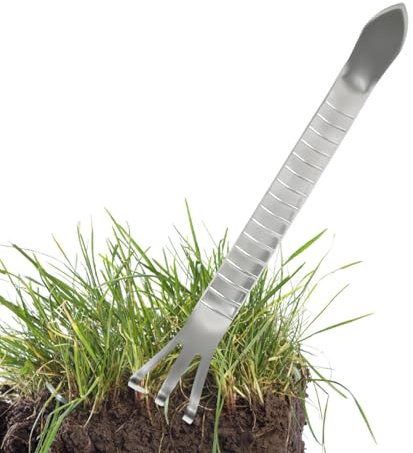 Utensile da giardinaggio a mano rastrello in metallo - Utensili da coltivazione in acciaio inox per rastrello a mano da giardino - Utensili a mano ergonomici, rastrelli a mano addensati per