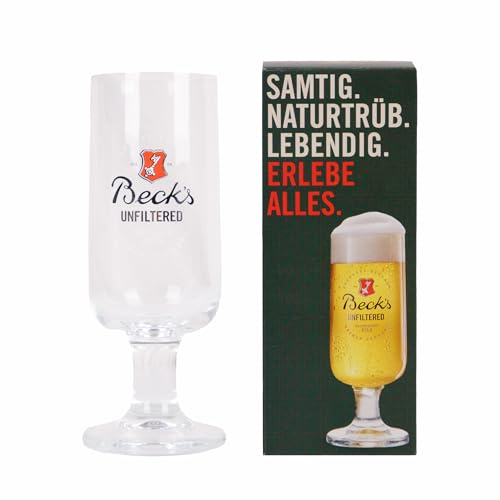 UNUS Lot de 12 verres à pied 0,3 l - Verre à bière au design Beck's Unfiltered