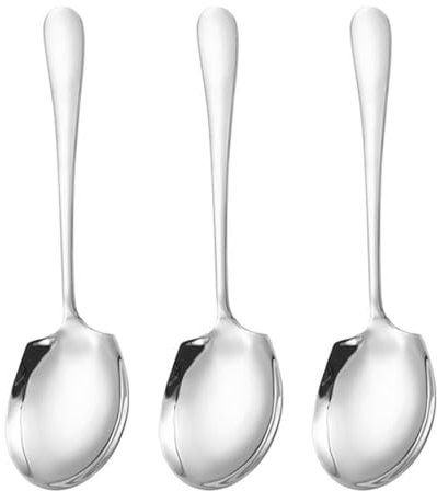 Large Serving Spoons,3 Pcs Tablespoon Soup Spoons for Serving Soup, Cooking and Restaurant Use