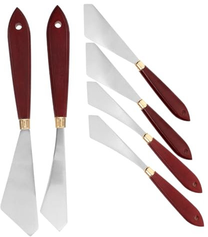 JEWEDECO 6piezas Herramientas De Pintura Raspadores De Pintura Espátulas para Artistas Mango De Madera para Alfarería