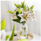 MUSHUI Lot de 21 têtes de lys artificiels avec 14 fleurs + 7 bourgeons, tige courte, fausses fleurs pour bureau, mariage, décoration de salon, célébration, arrangements floraux, bouquet, décoration