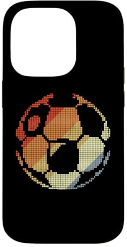 Retro Soccer Ball Pixel Graphic Football Pitch Coque pour iPhone 14 Pro