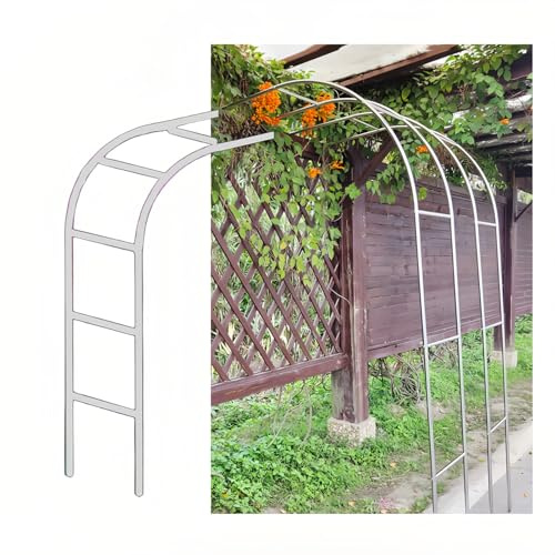 Metall Gartenbogen Hoch 240cm Rosenbogen Halb Rankgitter Pergola Edelstahl Wetterfestes Außenterrassengitter Garten Torbogen Dekorative(220 * 240cm (7.2 * 7.8ft))