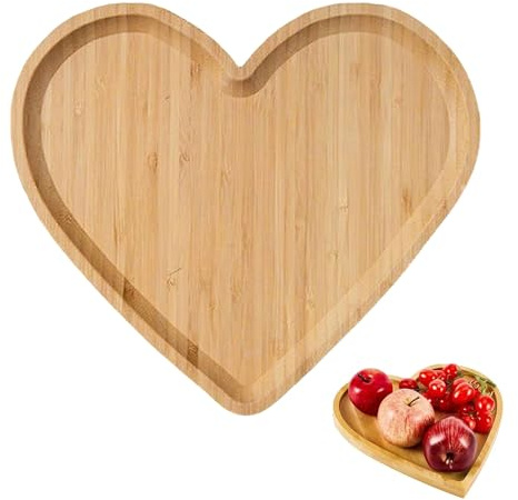 Hayaww Serviertablett aus Holz, für Aufschnitt, Tablett, Buchstabenform, für Snacks, Obstsalat, Dekoration zum Geburtstag (h)
