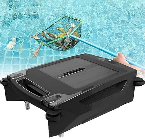 Skimmer automatico senza fili ad energia solare, doppia ricarica e prevenzione intelligente degli ostacoli per tutte le piscine