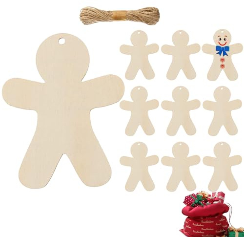 Weihnachtsausschnitte aus Holz – unlackierte Holzornamente, hängende Holzscheiben, Basteln für Fenster, Wand, Zuhause, Party, Reisen, Geburtstag, Festival, Familie