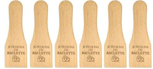 Spatule à Raclette en Bois Gravée Je peux pas j’ai raclette – Poêlon Raclette Personnalisé – Accessoire Raclette Humoristique – Idée Cadeau Cuisine