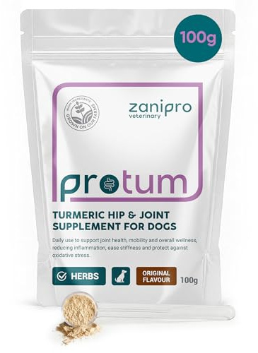 Zanipro Turmeric Powder for Dogs, Hip & Joint Support, 100g | With Ginger & Black Pepper | Daily Mobility Support | Joint Health & Inflammation Relief