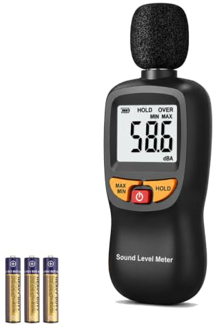 Decibel Meter, Digital Sound Level Meter 30-130dB A-Weighted