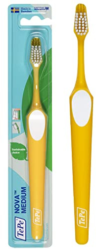 TEPE Nova Zahnbürste Medium Für eine effektive und gründliche Zahnreinigung x Bürste in Gelb