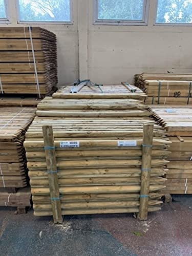 F&G Supplies Round Fence Posts | 1.2m (4ft) x 50mm | 10 Pack | Pressure Treated Wooden Stakes