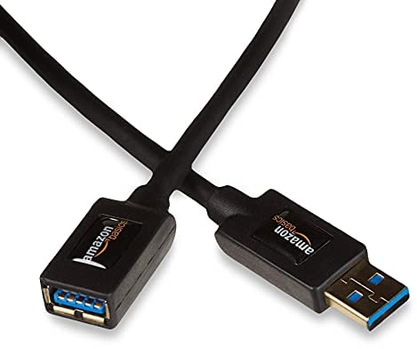 Amazon Basics USB Type A 3.0-Verlängerungskabel A-Stecker auf A-Buchse, 2 m, Schwarz
